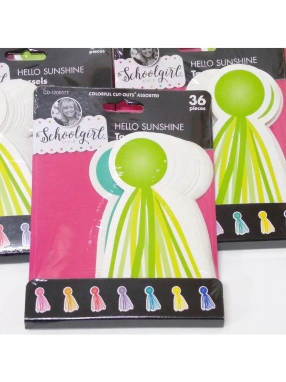 Schoolgirl Style Hello Sunshine Tassels Cut-Out Sets Just Teach Color Cards Sets
